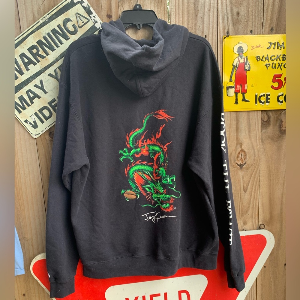 Vintage Y2K Dragon Roacking & Roastin Champion Hoodie Size XL